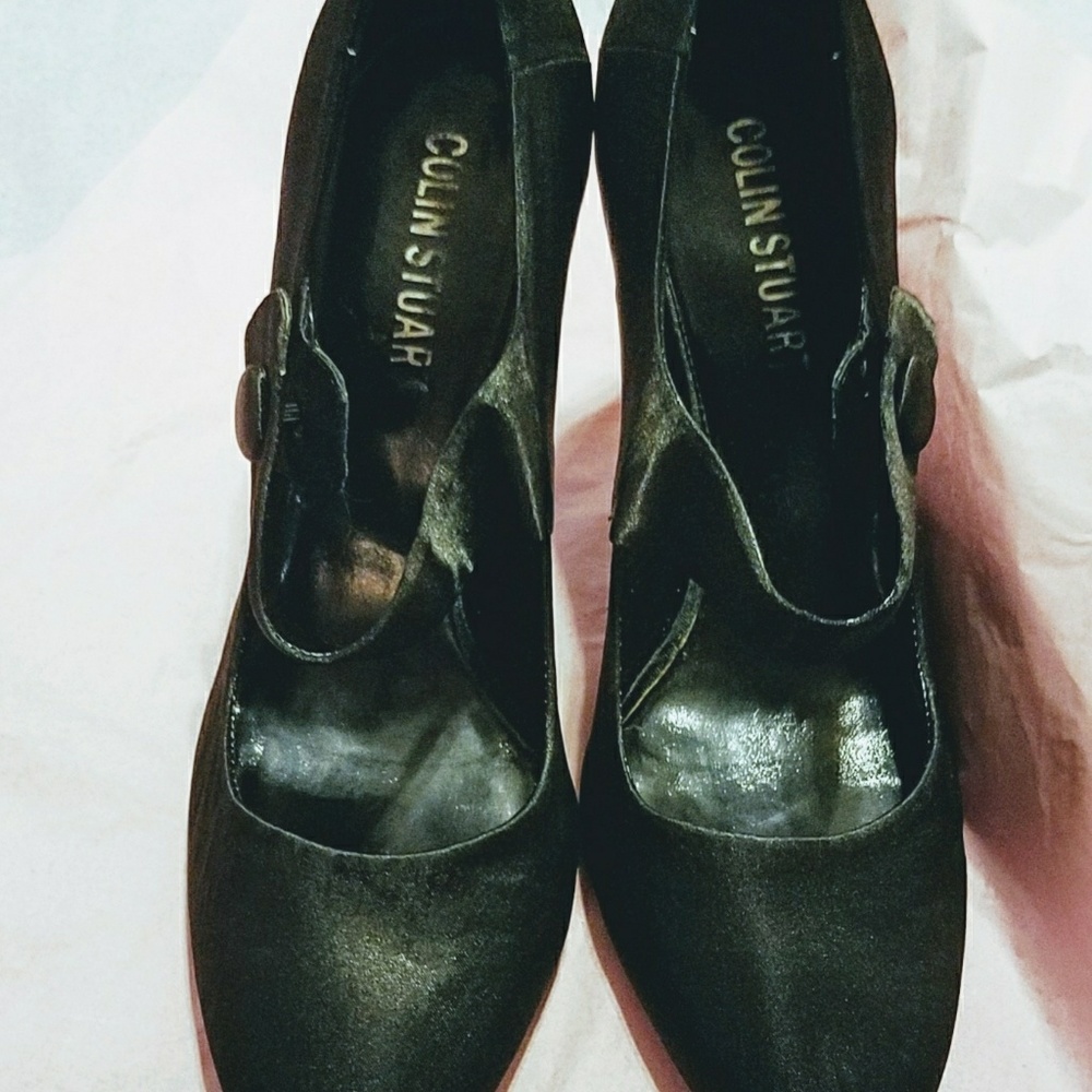 COLIN STUART BLK SATIN MARY JANE'S,  8